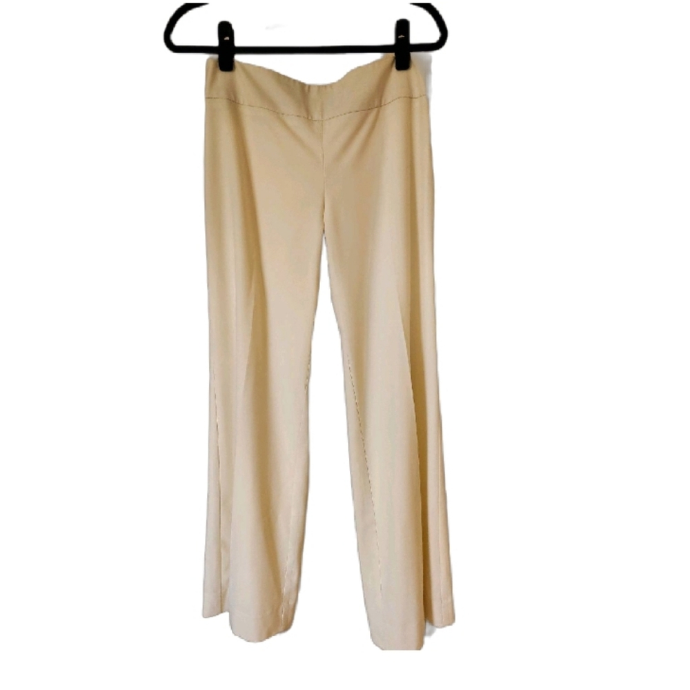 Trina Turk size 8 NWOT cream lined straight leg side zip no pockets pants